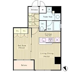 Liaison銀座一丁目 7階1LDKの間取り