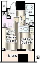ディアナコート文京本郷台 4階1LDKの間取り