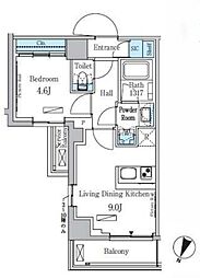 パークアクシス大塚サウスレジデンス 5階1LDKの間取り