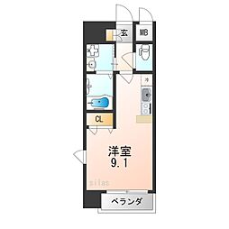 ONLYONE川西中央1 ワンルームの間取図画像