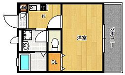 アムール・Rocou 1Kの間取図画像