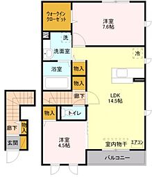 マーサ 2LDKの間取図画像