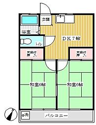 泉ハイツ 2DKの間取図画像