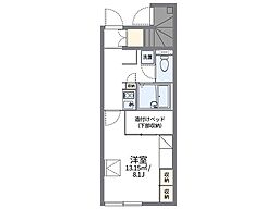 レオパレス金ヶ作 1階1Kの間取り
