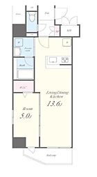 ウィステリア上池袋 5階1LDKの間取り