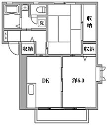 アクシオン芦山 2DKの間取図画像