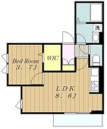 ロワイヤルＭ 3階1LDKの間取り