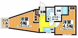 ラポルタイズミ 2階2Kの間取り