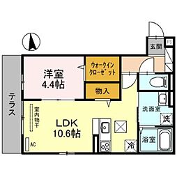 Osaka Metro谷町線 平野駅 徒歩9分の賃貸アパート 1階1LDKの間取り