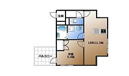 Cladire TARO 3階1LDKの間取り