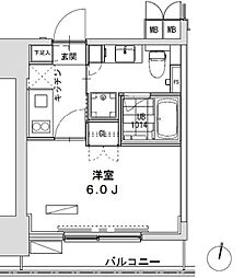 グランディオール広尾テラス 3階1Kの間取り