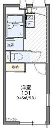 レオパレス経堂 1Kの間取図画像