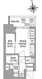JR総武線 東中野駅 徒歩9分の賃貸マンション 3階1DKの間取り