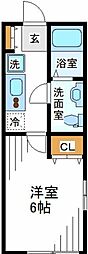 BLUE OCEAN上大岡 1Kの間取図画像