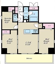 Alivis西葛西norte 4階2SLDKの間取り