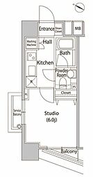ファーストリアルタワー新宿 1Kの間取図画像