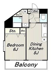 シェソワ 2階1LDKの間取り