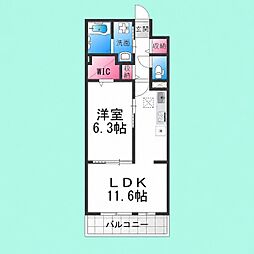 堺市北区北花田町4丁アパート 1LDKの間取図画像