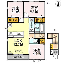 センチュリーハイムすみよし台　III 2階3LDKの間取り