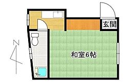 第一メゾン北原 2階1Kの間取り