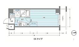 レジディア多摩川 3階1Kの間取り