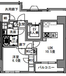 エスレジデンス新御徒町イースト 5階1LDKの間取り