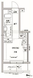 リルシア方南町2 ワンルームの間取図画像