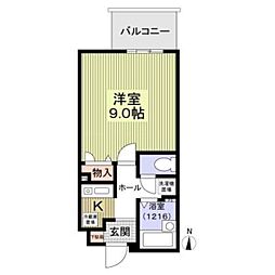 江坂OMパレス 1Kの間取図画像