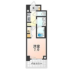 S-RESIDENCE堺浜寺axial 10階1Kの間取り