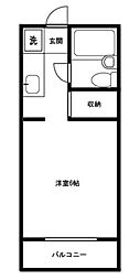 多摩ペガサスビル 1Kの間取図画像