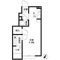 マルベリー1 ワンルームの間取図画像