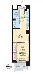 Yunパーク木場 1DKの間取図画像