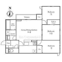 セレスティア南烏山 1階3LDKの間取り