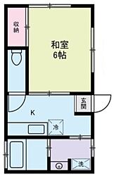 Kハイツ 1階1Kの間取り
