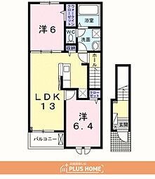 グランディール 2LDKの間取図画像