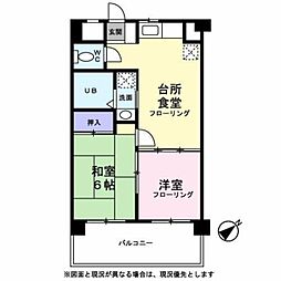 ウィンザーハイム相模原 3階2DKの間取り