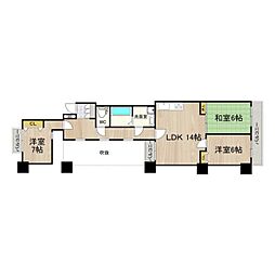 せんぼん有彩館 6階3LDKの間取り