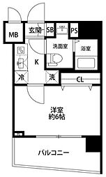 ハーモニーレジデンス東京イーストコア 1Kの間取図画像