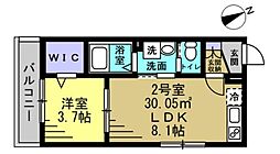 AJ新松戸039 1LDKの間取図画像