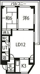 アーバンハイツノア 2LDKの間取図画像