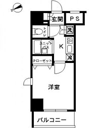 スカイコート・ヴィーダ五反田ウエスト 1Kの間取図画像