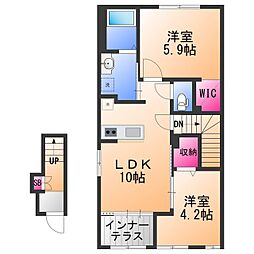 ストレリチア 2階2LDKの間取り