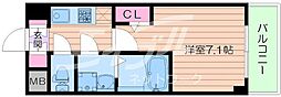 エスレジデンス新大阪ガーデン 1Kの間取図画像