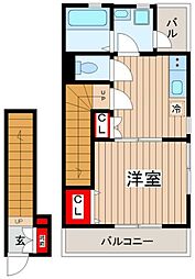 AXIS A 2階1DKの間取り