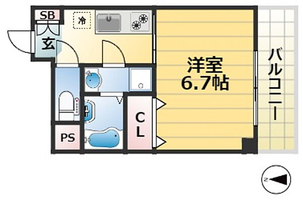 兵庫県神戸市中央区日暮通６丁目(賃貸アパート1K・3階・21.69㎡)の写真 その2