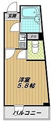 シャインエイト 1Kの間取図画像