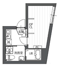 TYPE中野 4階1Kの間取り