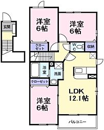 ベルハーモニー 3LDKの間取図画像