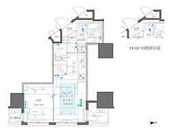 ズーム信濃町 12階1LDKの間取り