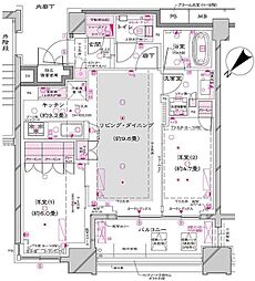 オーパスレジデンス銀座イースト 5階2LDKの間取り